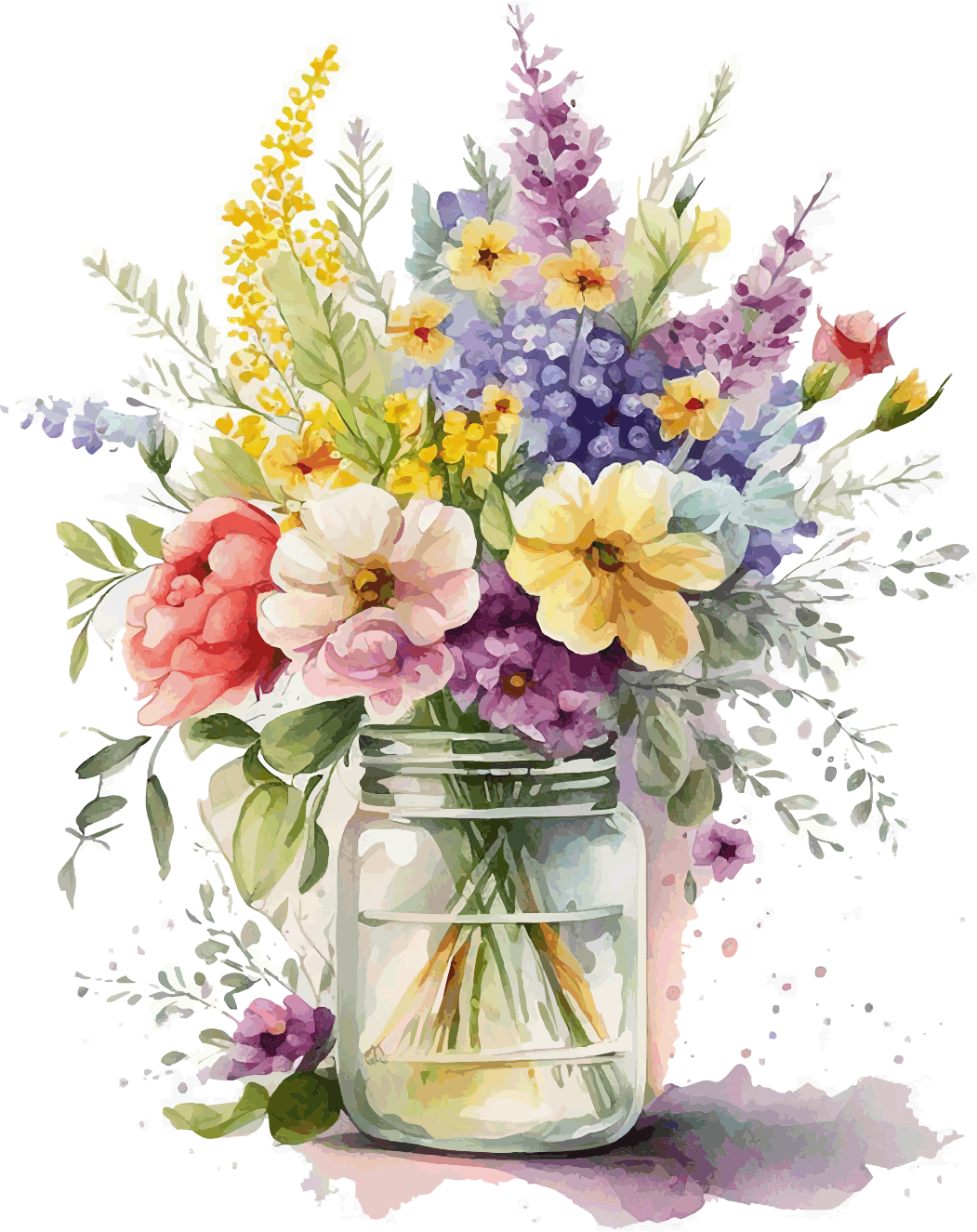 Jar of Flowers Wreath Sash