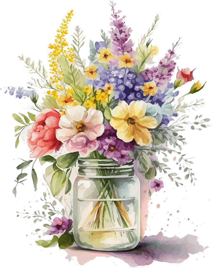 Jar of Flowers Wreath Sash