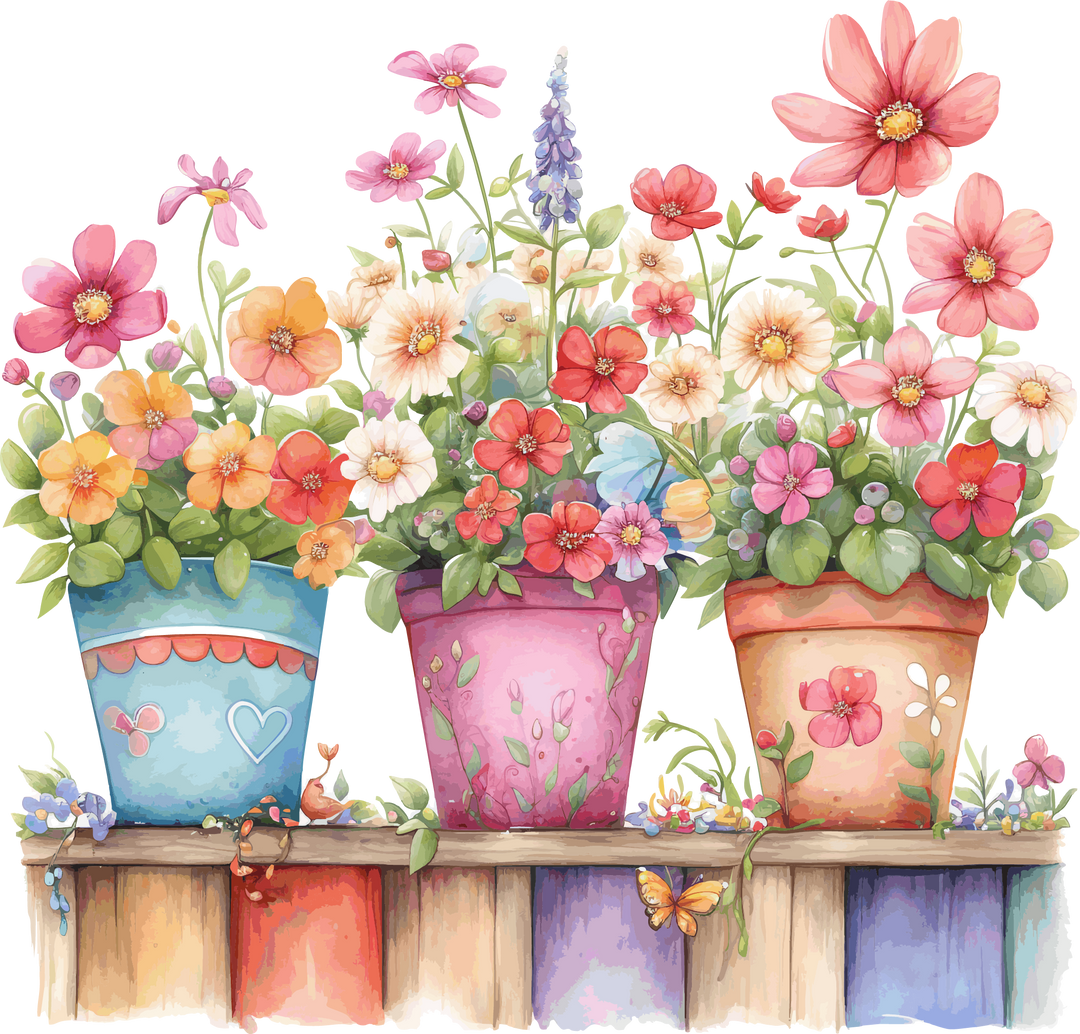 Pots of Flowers #6 Tea Towel