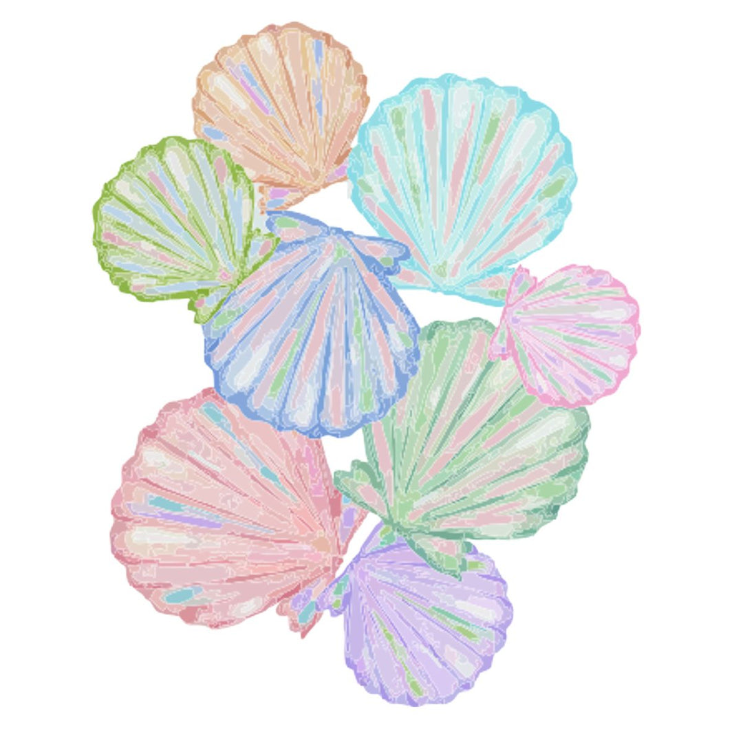 HALEY'S PASTEL SCALLOP SHELL #6 WREATH SASH