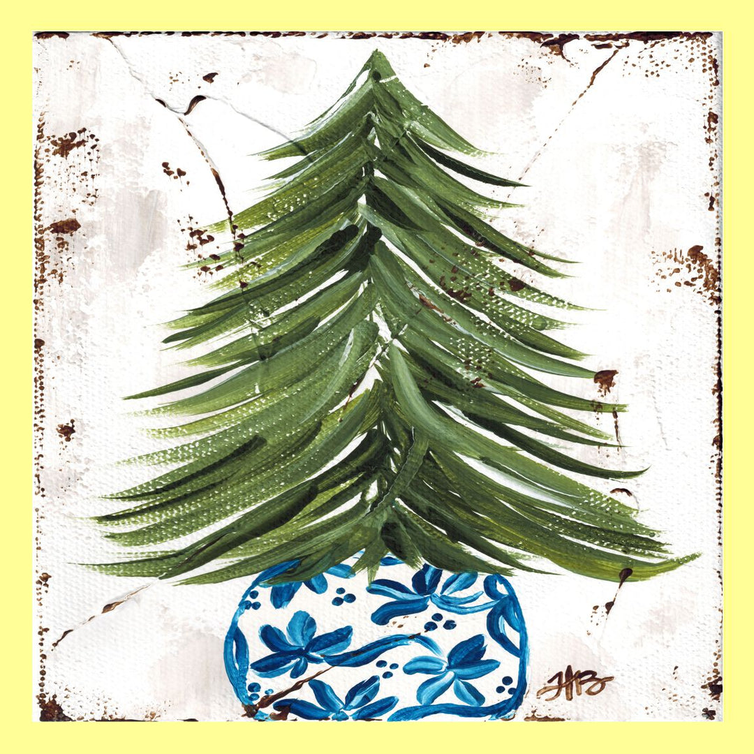 Tree in Chinoserie Pot Pillow Swap