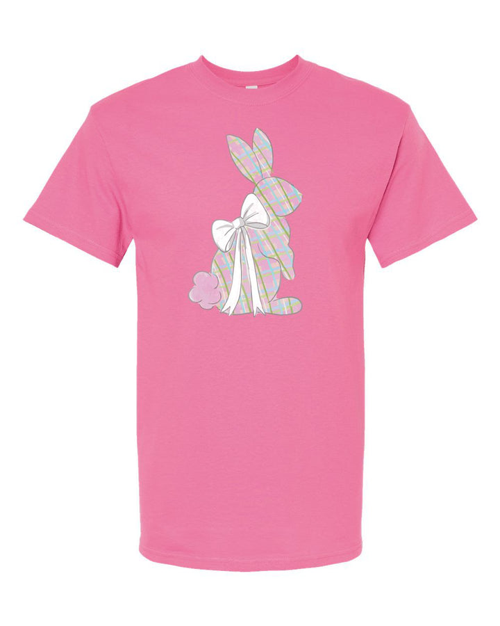 HALEY'S PLAID BUNNY BOW SHORT-SLEEVE TSHIRT