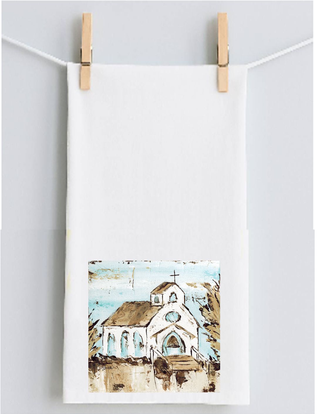 Haley's Church with Cross Tea Towel
