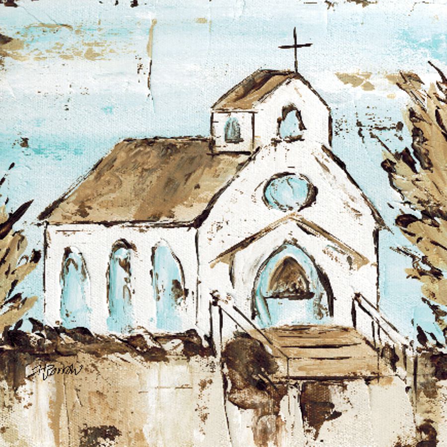 Haley's Church with Cross Tea Towel