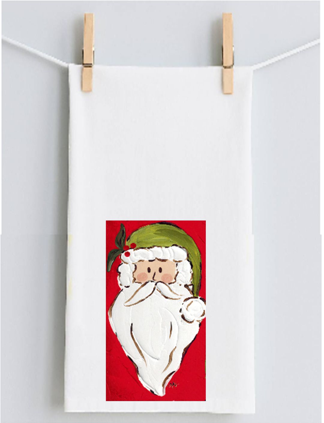 Haley's Red Long Beard Santa Tea Towel