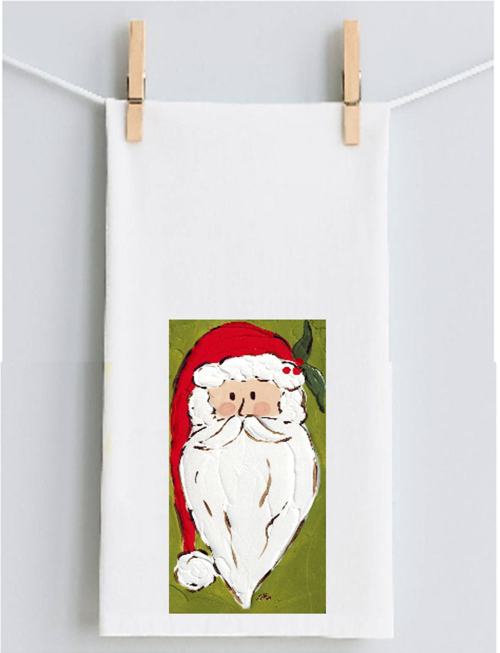 Haley's Green Long Beard Santa Tea Towel