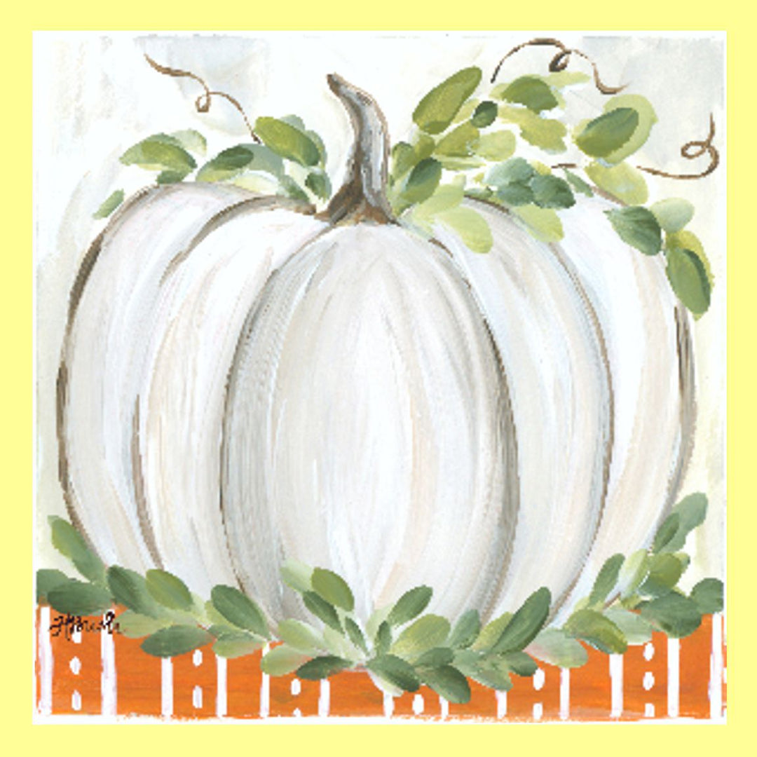 Haley's White Pumpkin with striped Bottom Square Swap