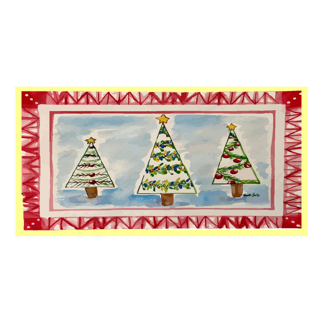 Kristie's Red Bordered Trees Lumbar Swap