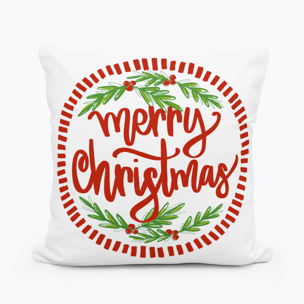 Haley's Round Merry Christmas Pillow