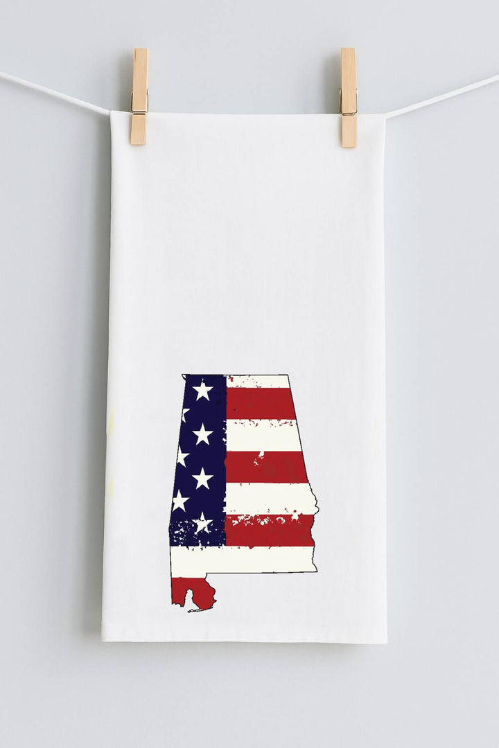 USA Flag State Alabama Tea Towel