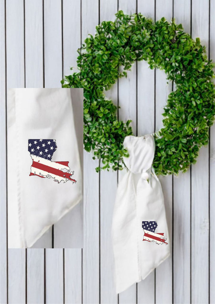USA Flag State Louisiana Wreath Sash