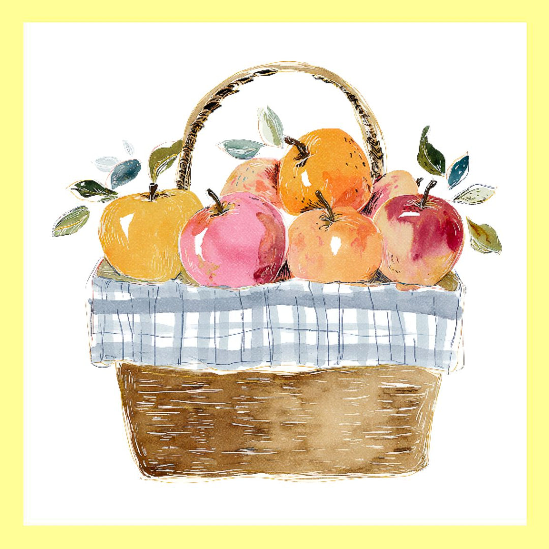 Autumn Apple Basket Square Pillow Swap