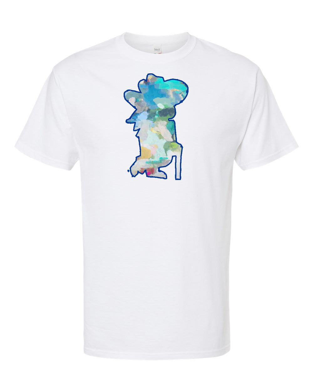 Abstract Rebel on White Short Sleeve
