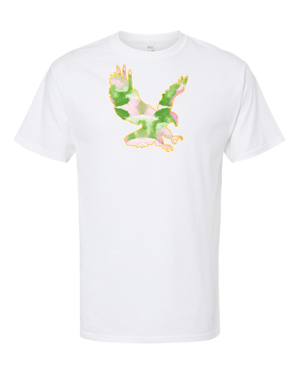 Abstract Eagle on White Short Sleeve