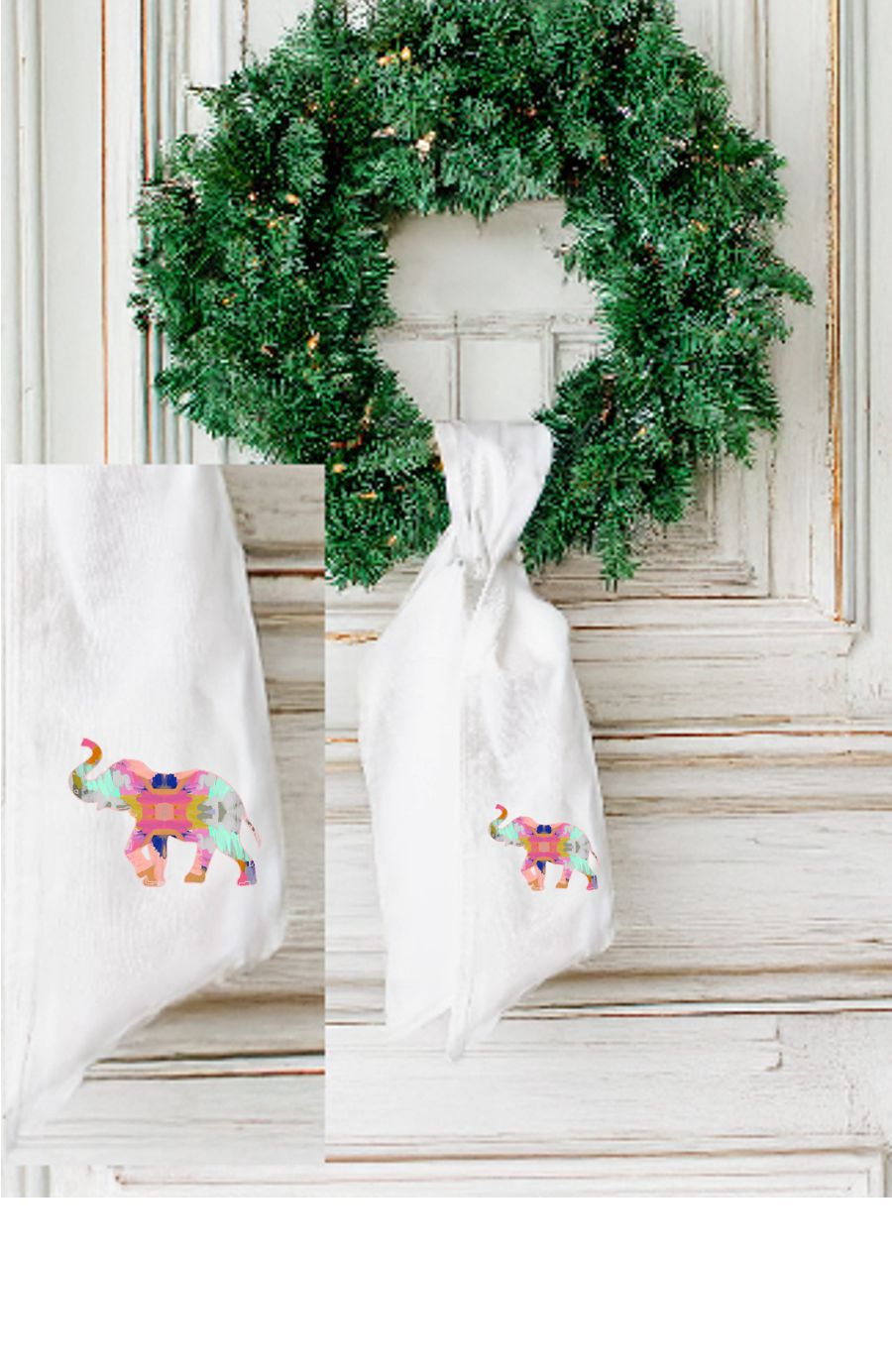 Abstract Elephant Wreath Sash