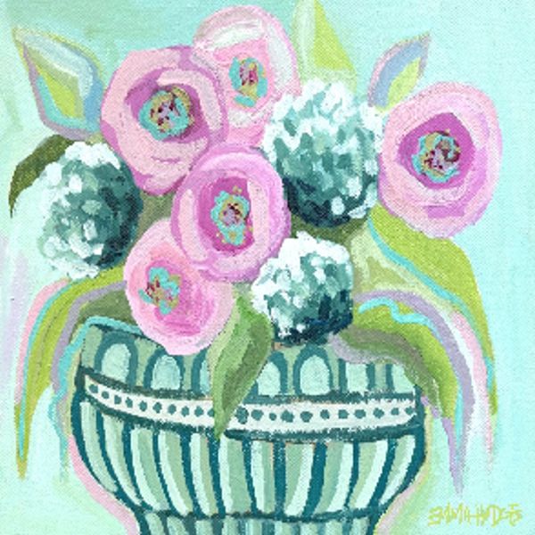 Emma's Hydrangeas and Roses Wreath Sash