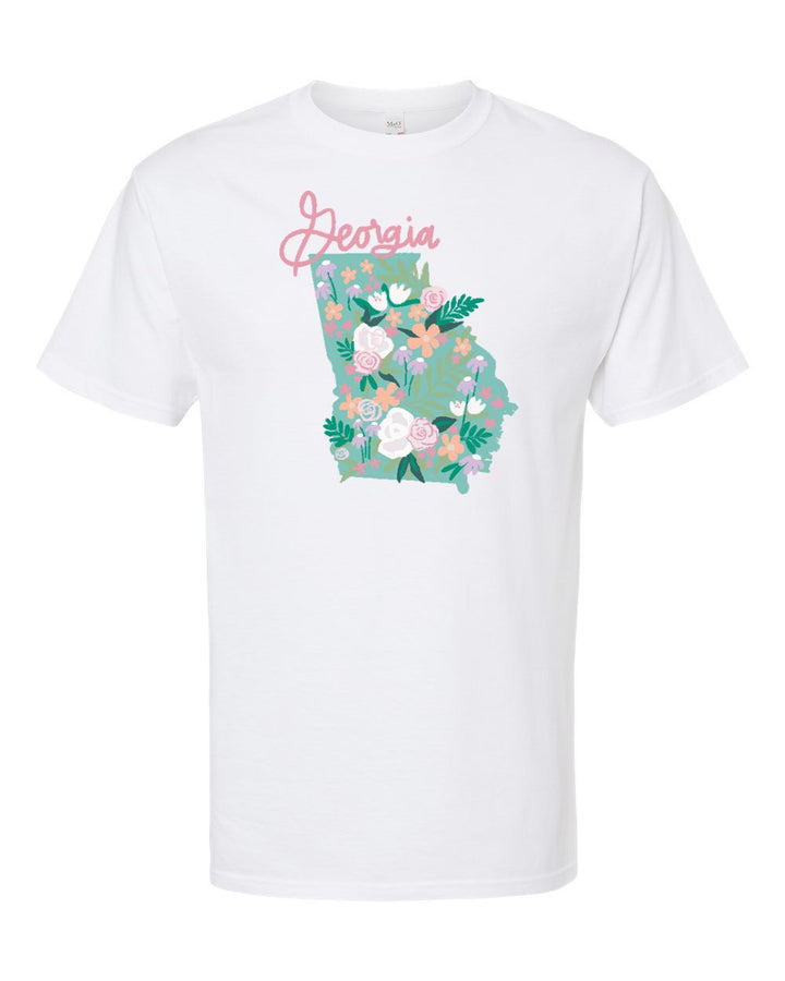 Emma's Southern State Georgia White Short Sleeve