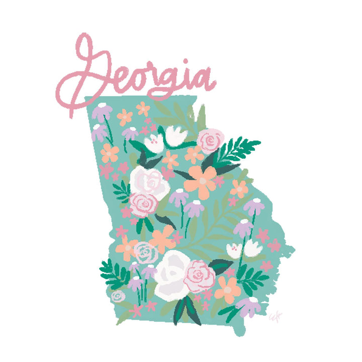 Emma's Southern State Georgia White Short Sleeve