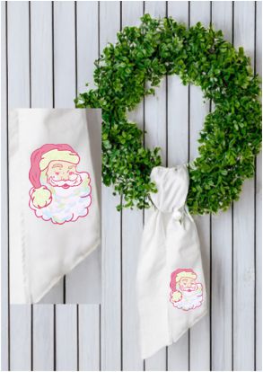 Emma's Pastel Santa Wreath Sash