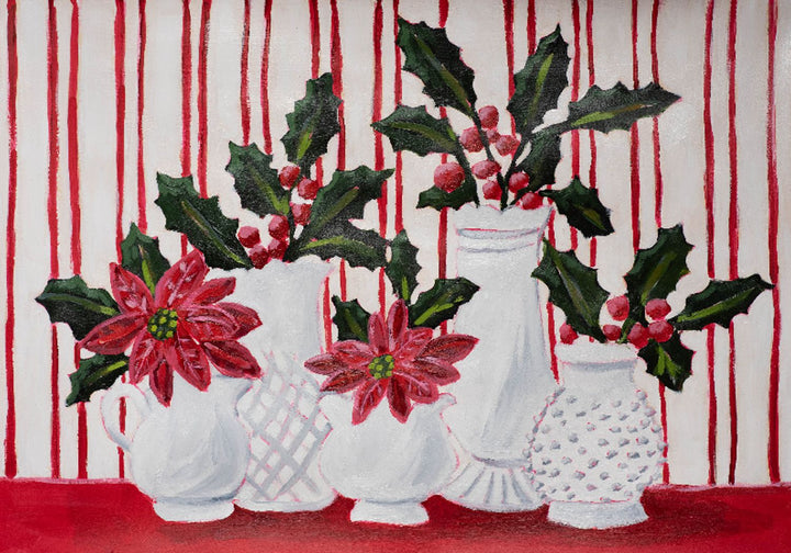 Jennifer's Milk Glass Holly Acrylic Tray