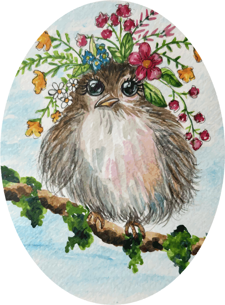 Kristies Flower Child Bird Wreath Sash