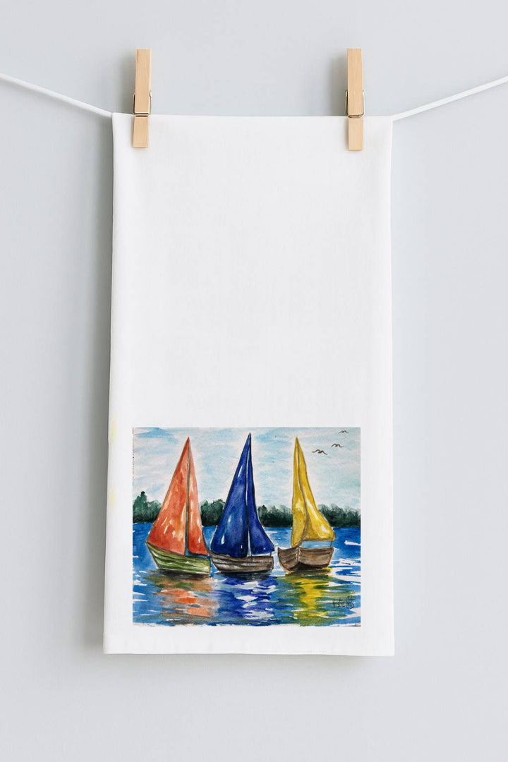 KRISTIE SAILBOATS TEA TOWEL