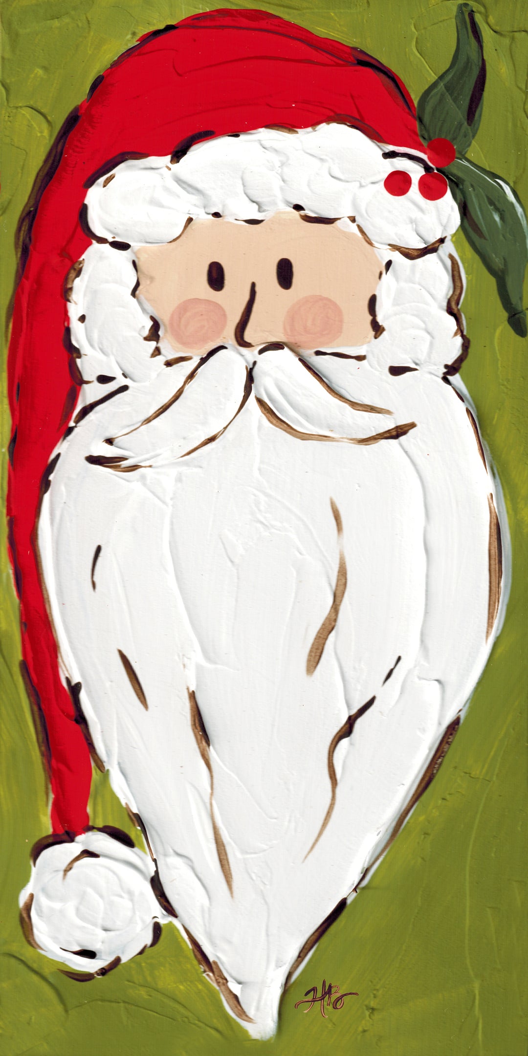 Haley's Green Long Beard Santa Tea Towel
