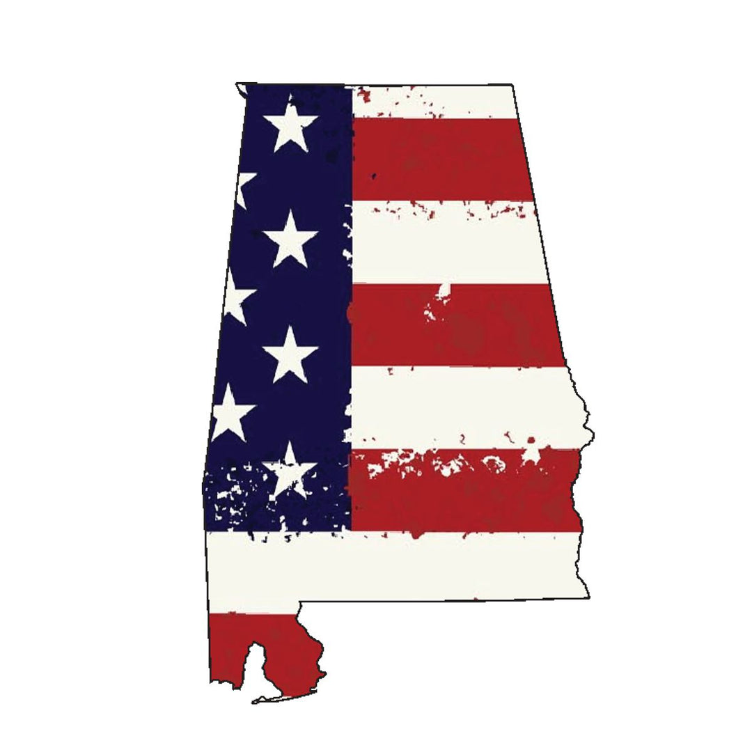 USA Flag State Alabama Wreath Sash