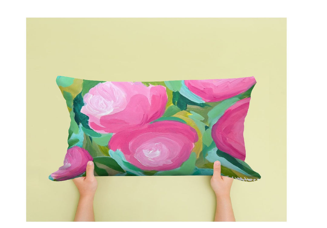 Emma Pink Roses Pillow