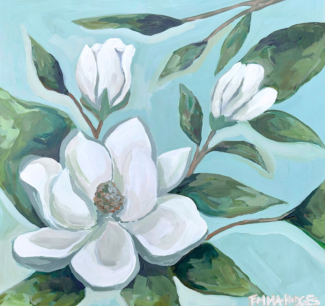Emma Magnolia Branch Tea Towel