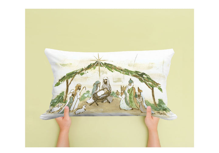 Nativity Green 14x20 Lumbar Pillow