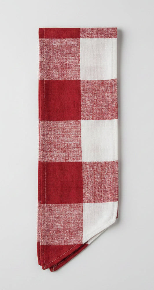 Lipstick Red Buffalo Plaid Wreath Sash