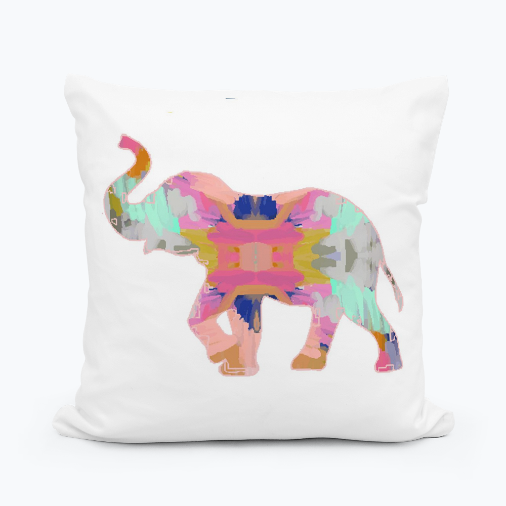 Abstract Elephant Square Pillow