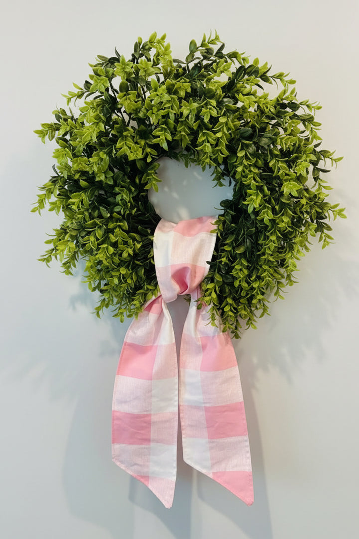 Hot Pink Buffalo Plaid Wreath Sash