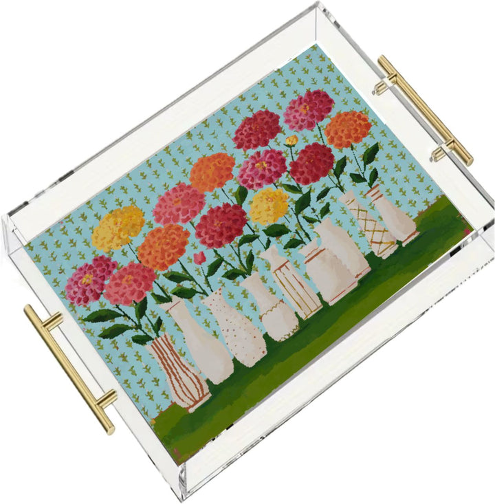 Jennifer's She Laughed in Flowers Acrylic Tray